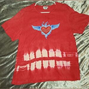 1X NY-5 Plus Red Tiedye,Angel,Wings,Glitter, Vintage,Y2K,90s,Tshirt, 100% Cotton